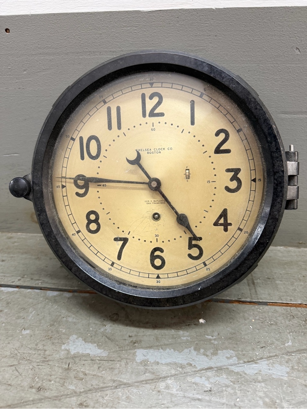 Chelsea Clock Co. Boston US NAVY Ship Clock U.S Government Bakelite Clock